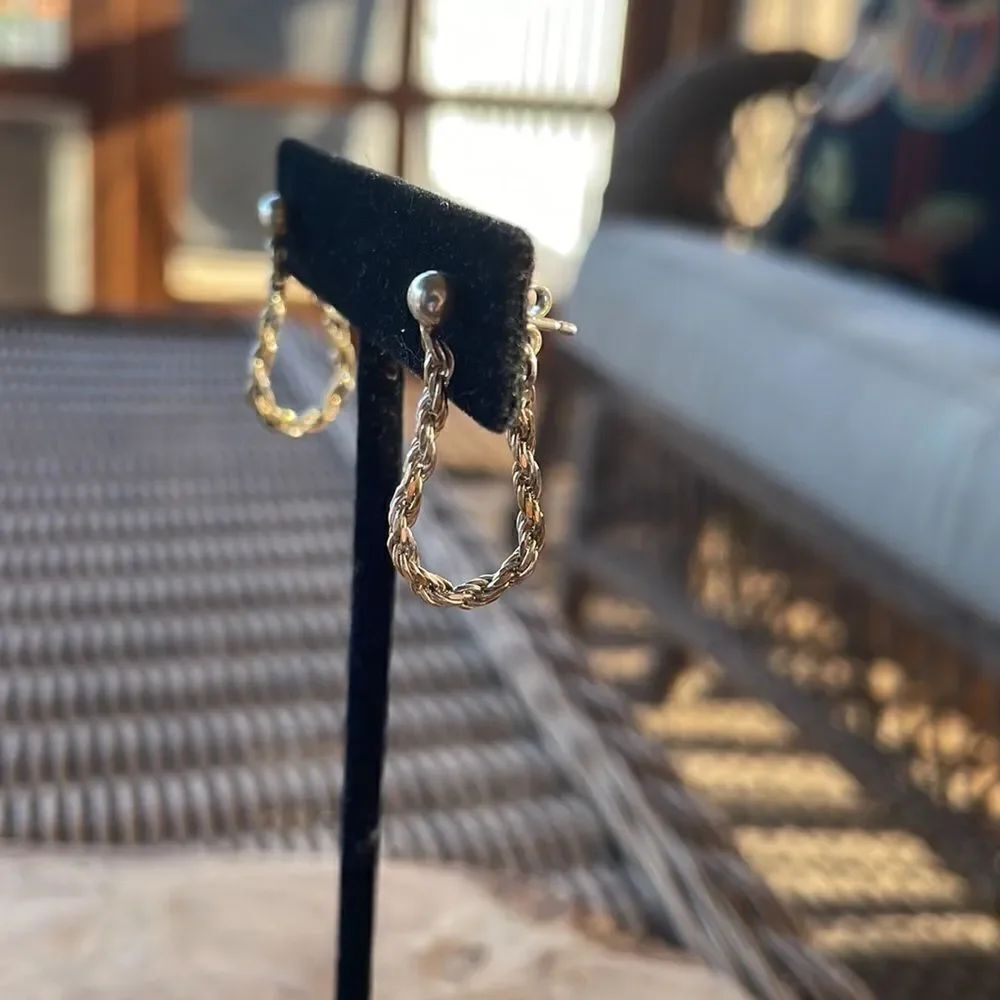 Sterling Silver Drop Rope Chain Earrings